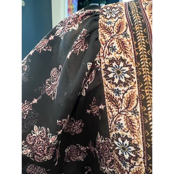 Knox Rose boho peasant short sleeved blouse flowy hippie gypsy puff sleeve - Picture 3 of 8